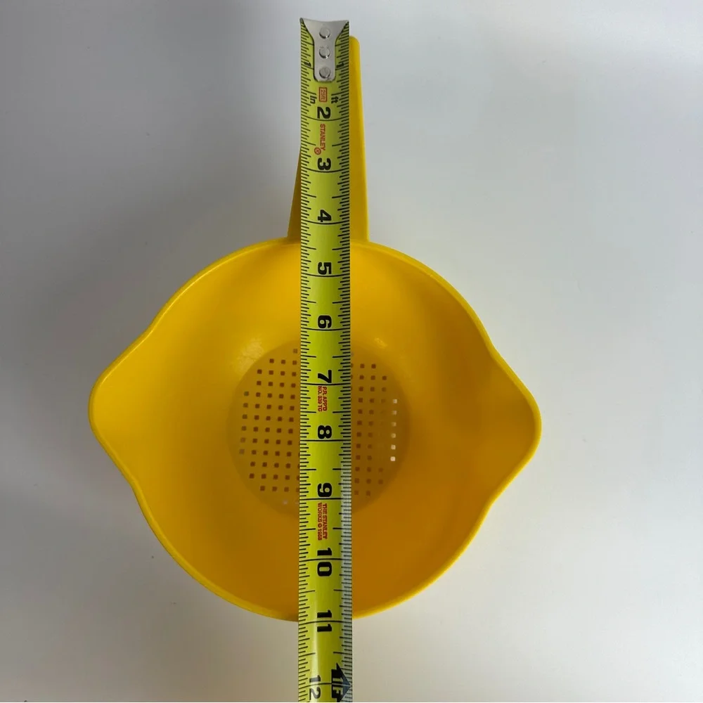 VTG Tupperware Yellow Small Handled Colander Strainer‎